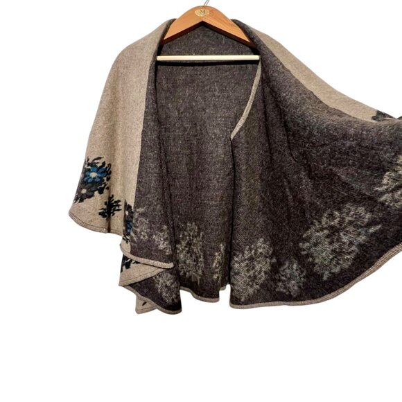 Oversized Shrug Forest Fairy Nature Granola Wool Layered Brown Lagenlook Cottage - Picture 6 of 10